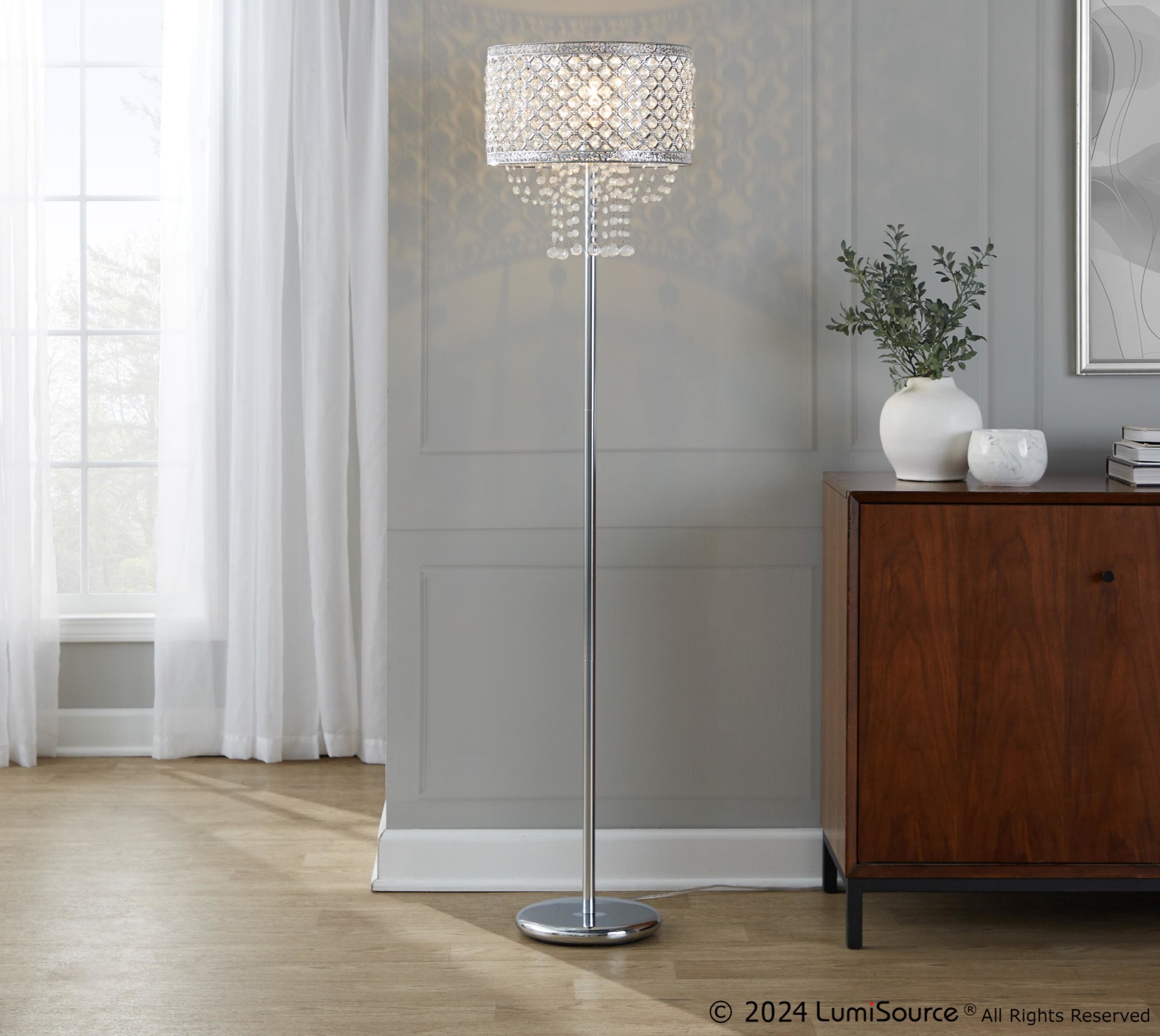 Droplets Sleek 60" Metal Floor Lamp